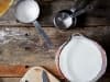 Baking Ingredients Scattered on Rustic Wood Surface