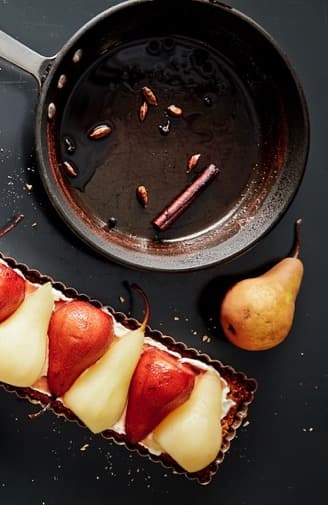 Pear Tart With Scattered Ingredients